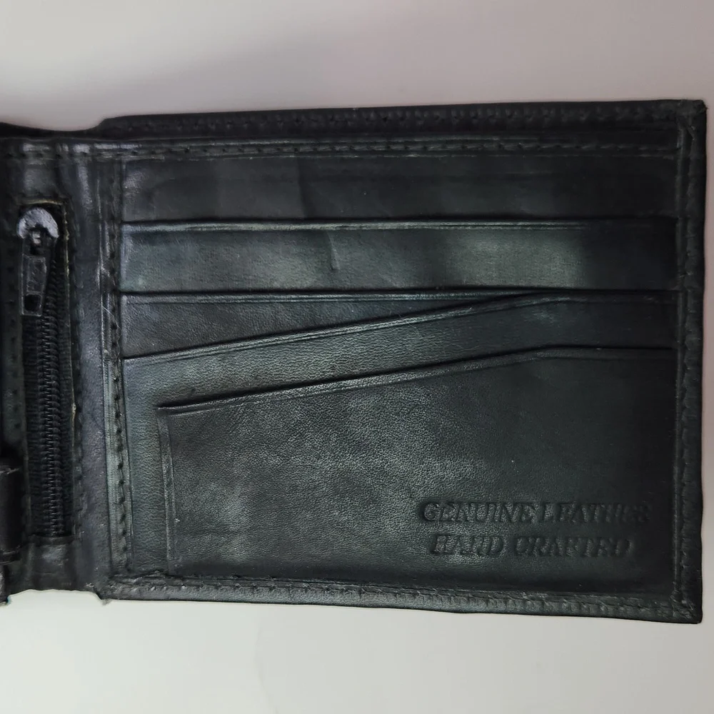 Leather Wallet With Flip Out ID Holder, Handcrafted